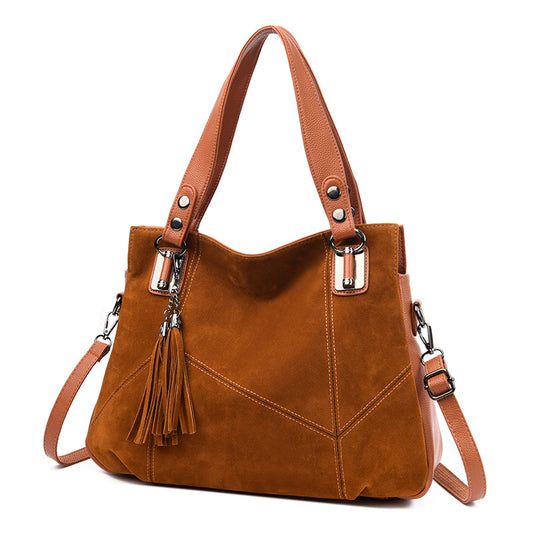 Luxury retro Vintage suede Tassel Handbag
