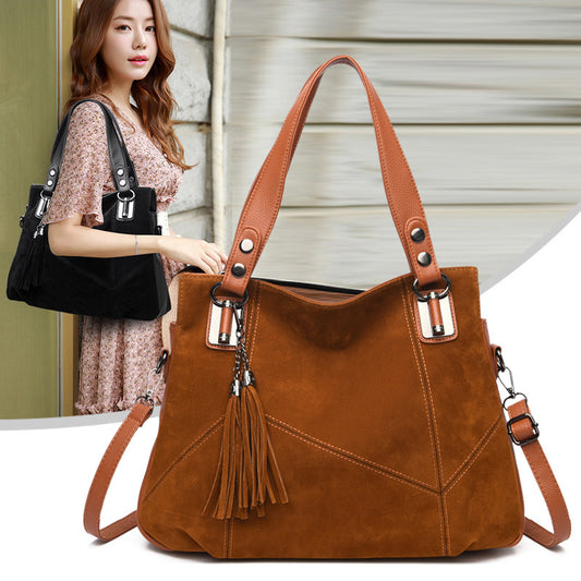 Luxury retro Vintage suede Tassel Handbag