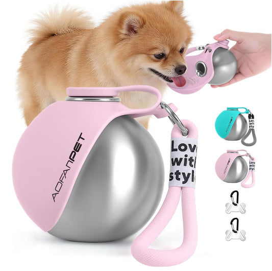 Ultimate 2-in-1 Leak-Proof Portable Dog Water Bottle & Travel Cup - Stainless Steel