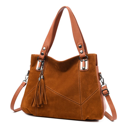 Luxury retro Vintage suede Tassel Handbag