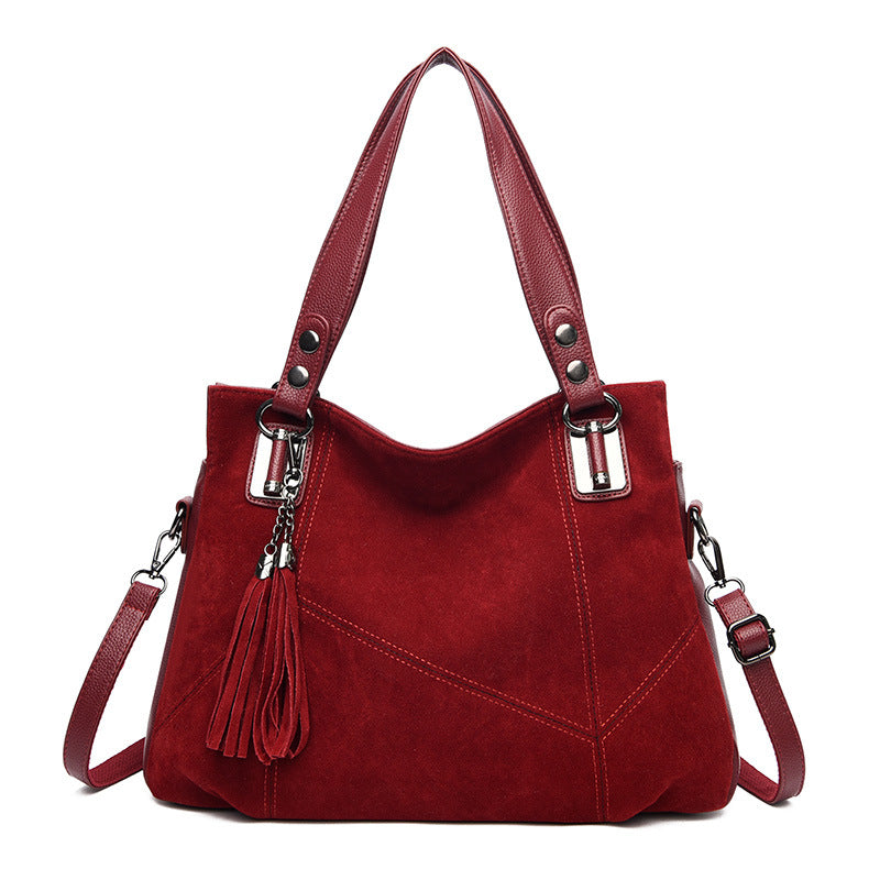 Luxury retro Vintage suede Tassel Handbag