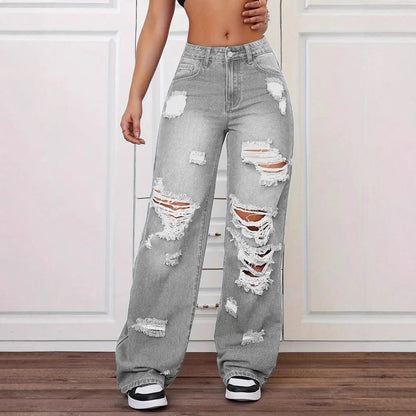 Classic high waisted straight jeans